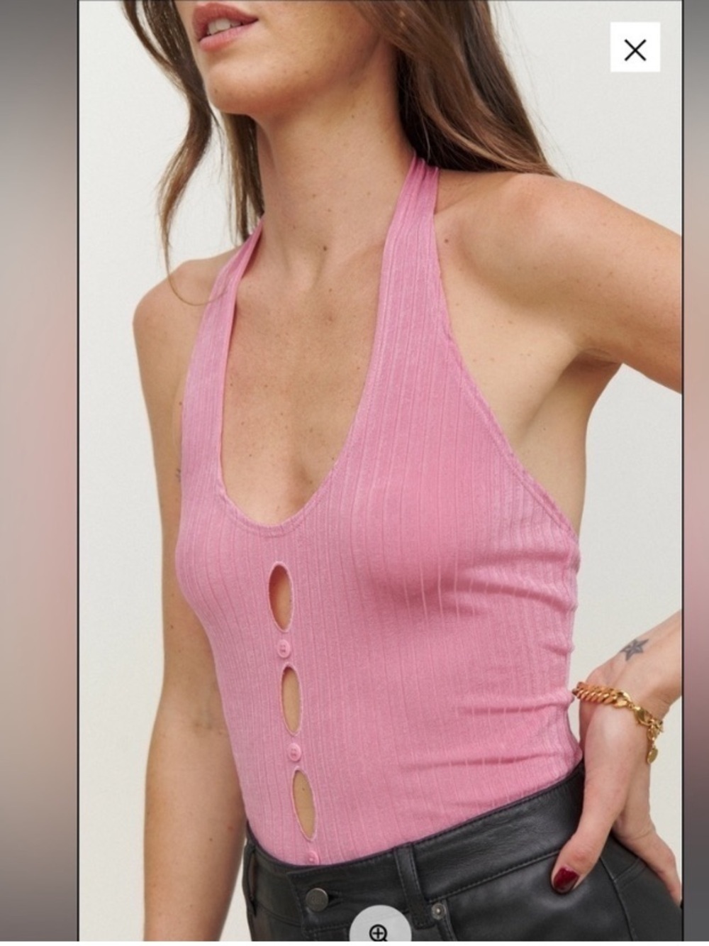 Reformation Liberty knit tank- flamingo
